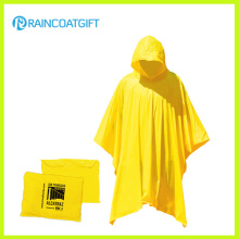 Poncho de pluie en plastique jaune réutilisable imperméable